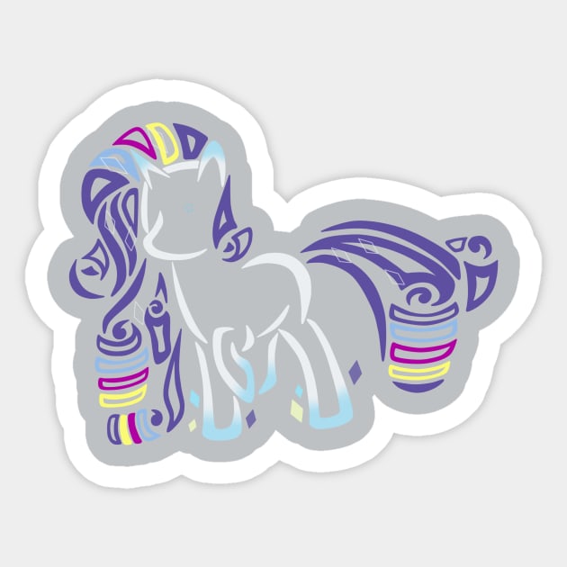 Tribal Pony - Rainbow Power Rarity Sticker by Alaina Williams